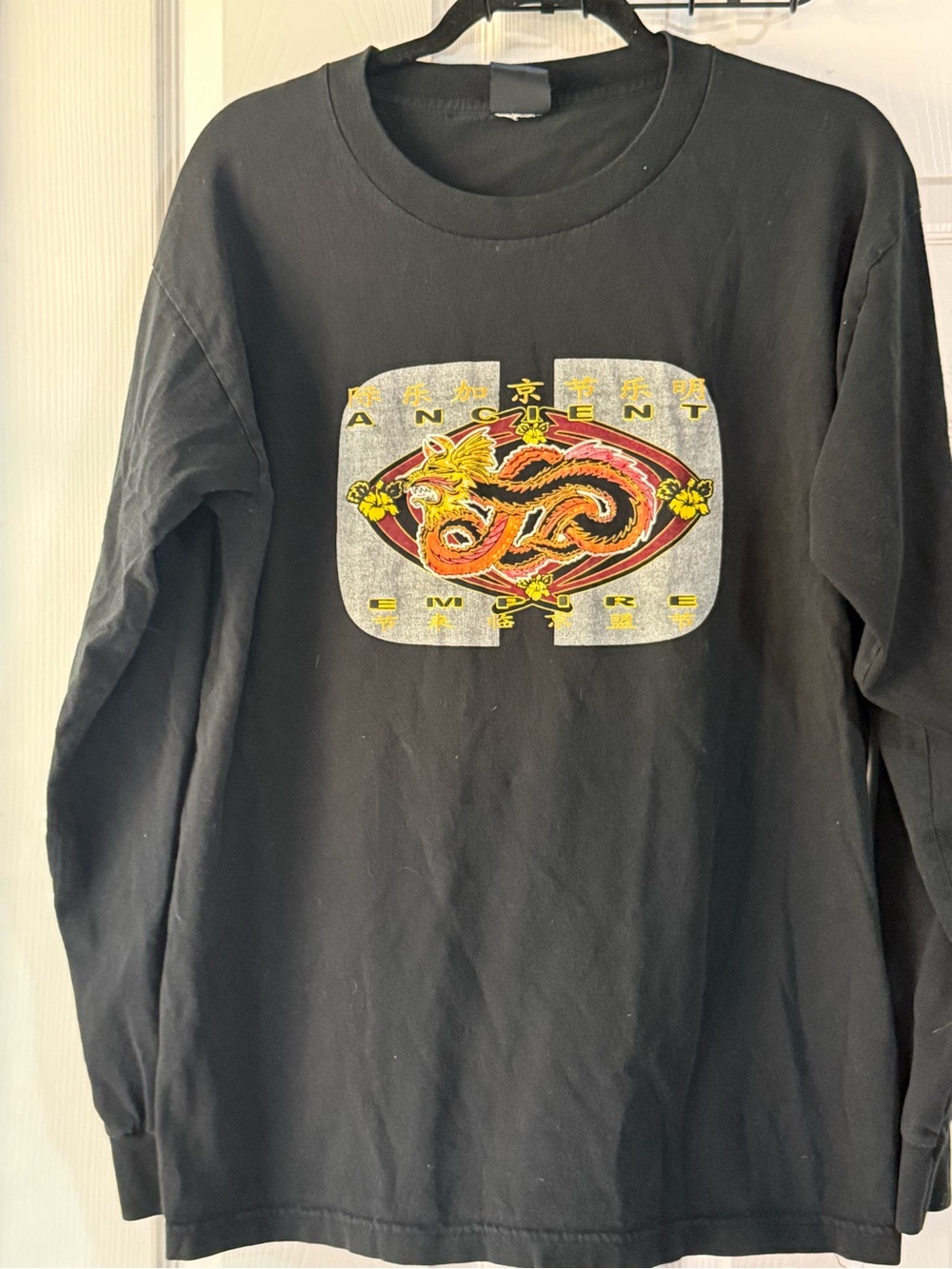 Vintage 90s OTB One Tough Brand Dragon Long Sleeve Shirt Large ancient empire